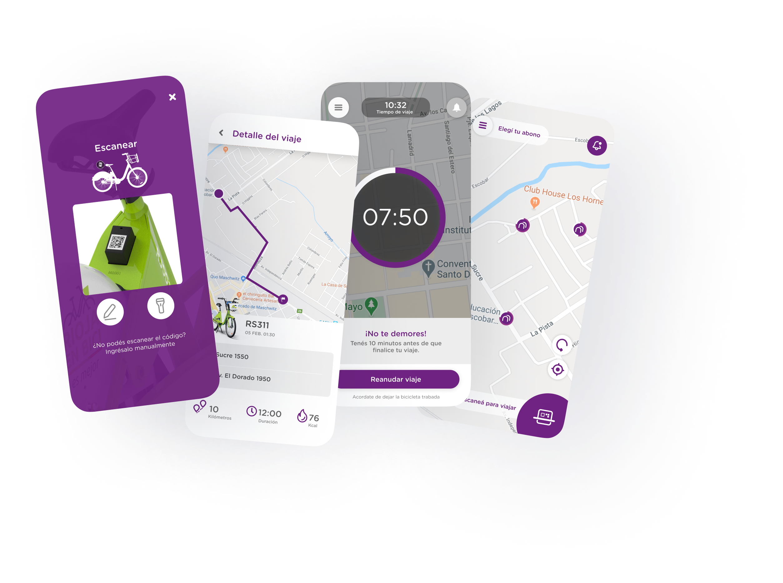 Ejemplos de algunas pantallas de la app